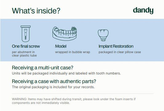 Implant Lab Packing Slip Postcard - Box of 222 Packing Slips